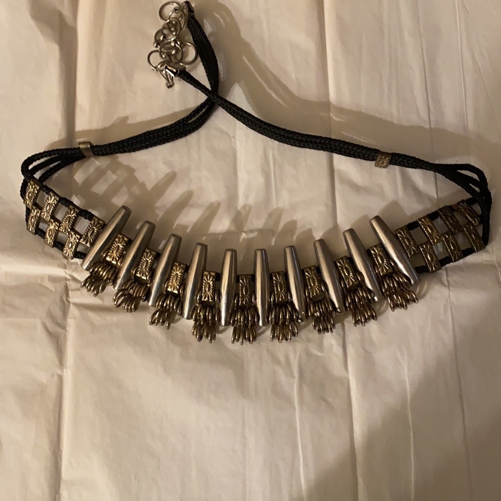 Vintage Multi Strings Fancy Ornate Studded Black … - image 2